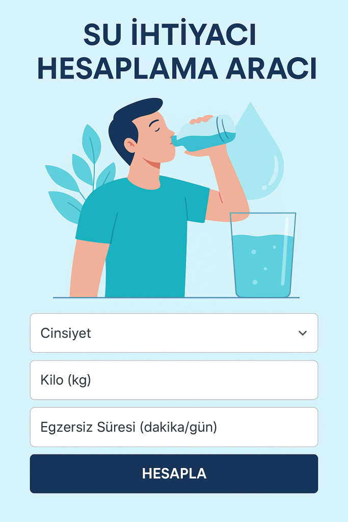 günlük su ihtiyacı hesaplama